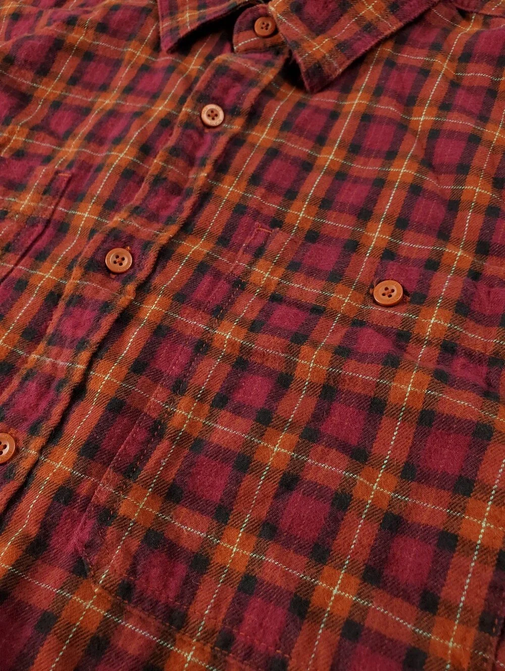 The North Face Arroyo Lightweight Flannel Shirt Mens XL Button Up Orange Pink